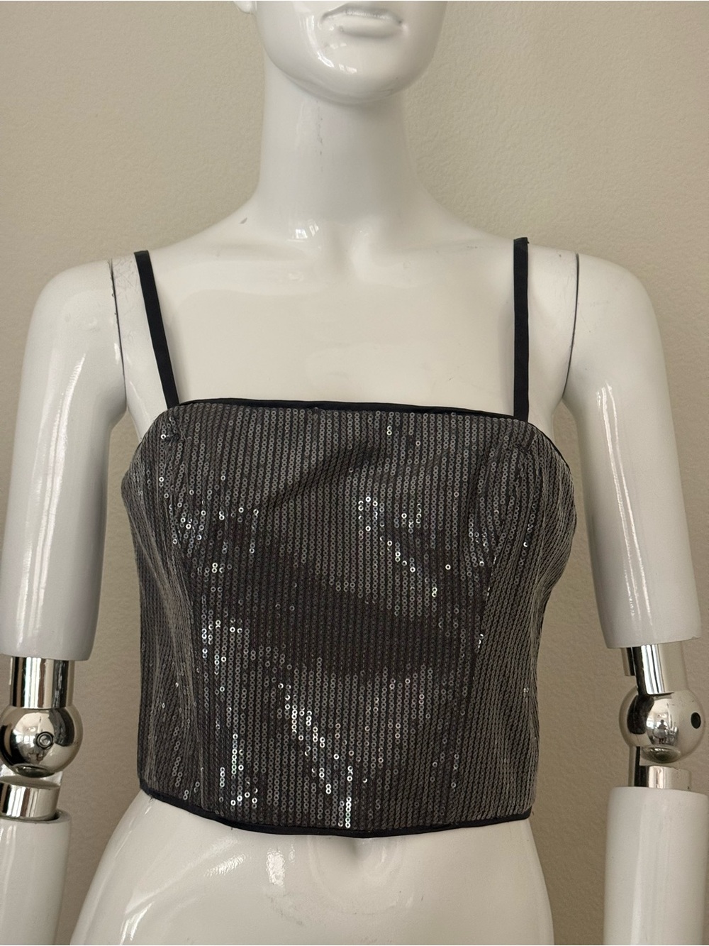 Guess Black Sequin Cassia style Bustier Top